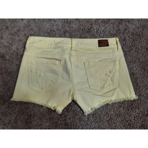 AMERICAN EAGLE 4 Yellow Cut Off Jean Shorts - Picture 4 of 12